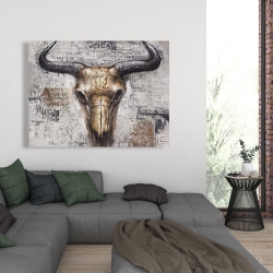 Canvas 36 x 48 - Bull skull with typography