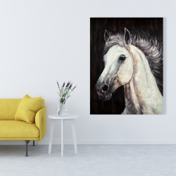 Canvas 36 x 48 - White star horse