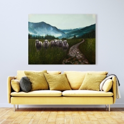 Toile 36 x 48 - Moutons à la campagne