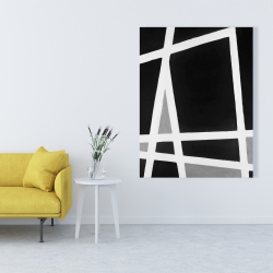 Canvas 36 x 48 - Black and white abstract shapes