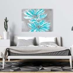 Canvas 36 x 48 - Two little abstract blue flowers