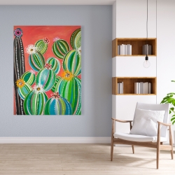 Toile 36 x 48 - Cactus en arc-en-ciel