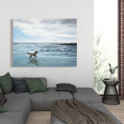 Toile 36 x 48 - Chien à la plage