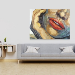 Canvas 36 x 48 - Irresistible lips closeup