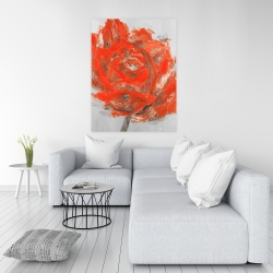 Toile 36 x 48 - Fleur rouge abstraite