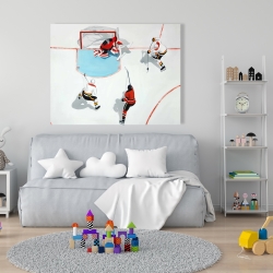 Toile 36 x 48 - Partie de hockey mouvementé