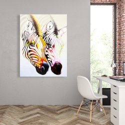 Canvas 36 x 48 - Couple of colorful zebras