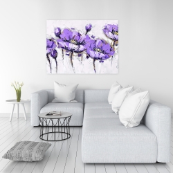 Toile 36 x 48 - Fleurs mauves abstraites