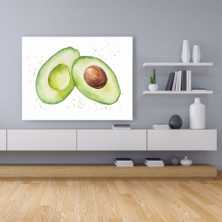 Toile 36 x 48 - Avocat ouvert à l'aquarelle