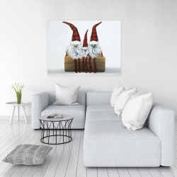 Toile 36 x 48 - Trois gnômes de noël