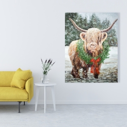 Canvas 36 x 48 - Highland christmas cow
