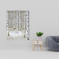 Toile 36 x 48 - Forêt de bouleaux en hiver