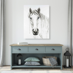 Canvas 36 x 48 - Solitary white horse