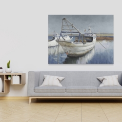 Toile 36 x 48 - Bateau de pêche bleu