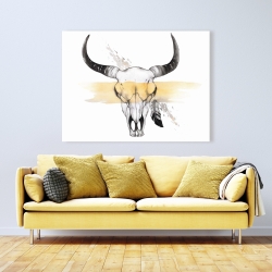 Canvas 36 x 48 - Cow skull with feather