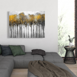 Toile 36 x 48 - Forêt abstraite jaune