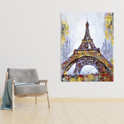 Canvas 36 x 48 - Abstract paint splash eiffel tower