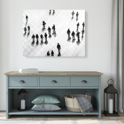 Canvas 36 x 48 - Overhead view of people on the street