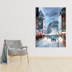 Canvas 36 x 48 - Abstract red and blue city