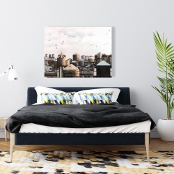 Toile 36 x 48 - Tour d'eau et oiseaux
