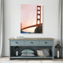 Canvas 36 x 48 - Sunset on the golden gate bridge
