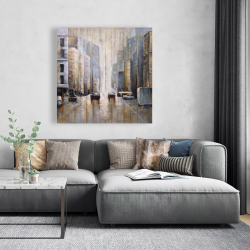 Canvas 48 x 48 - Cars in the morning rain