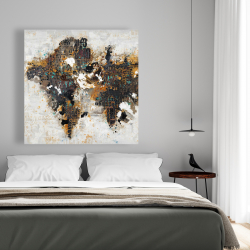 Canvas 48 x 48 - Abstract world map with typography