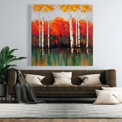 Toile 48 x 48 - Bouleaux en automne