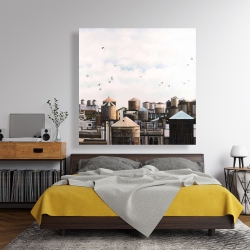 Toile 48 x 48 - Tour d'eau et oiseaux