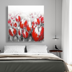 Canvas 48 x 48 - Abstract red tulips