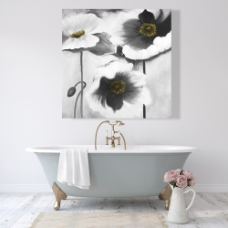 Canvas 48 x 48 - Black and white flowers