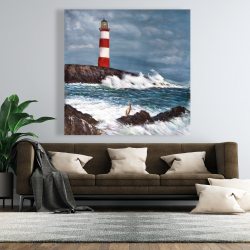 Canvas 48 x 48 - Lighthouse at the edge of the sea unleashed