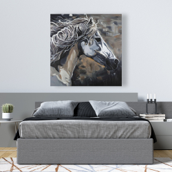 Toile 48 x 48 - Profil d'un cheval sauvage