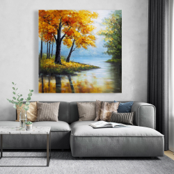 Canvas 48 x 48 - Trees by the lake