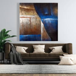 Toile 48 x 48 - Formes bronzes avec lumière bleue