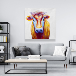 Canvas 48 x 48 - Colorful country cow