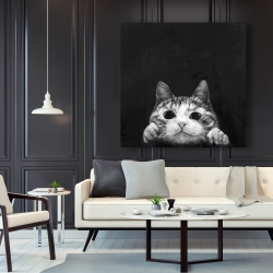 Toile 48 x 48 - Chat curieux