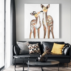 Canvas 48 x 48 - Deer with its fawn