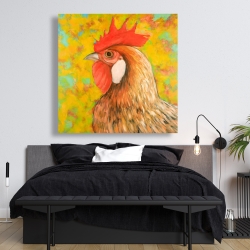 Canvas 48 x 48 - Colorful chicken