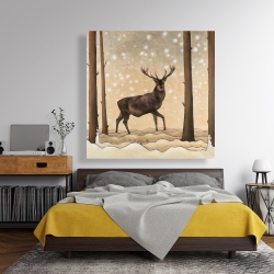 Canvas 48 x 48 - Roe deer in a winter landscape