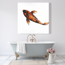 Canvas 48 x 48 - Red butterfly koi fish