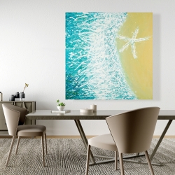 Canvas 48 x 48 - Right side seastar and a wave