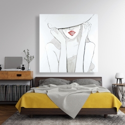 Canvas 48 x 48 - Woman with big hat