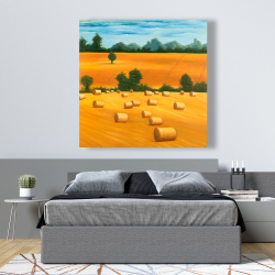 Canvas 48 x 48 - Hay bale fields