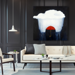 Toile 48 x 48 - Parapluie sous une forte pluie