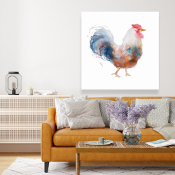 Canvas 48 x 48 - Watercolor rooster