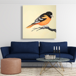 Canvas 48 x 48 - Realistic little bird on a branch
