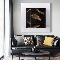 Canvas 48 x 48 - Golden feathers