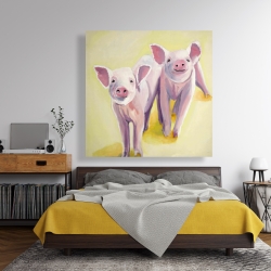 Canvas 48 x 48 - Two smiling pigs