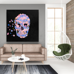 Canvas 48 x 48 - Skull of flowers in flight